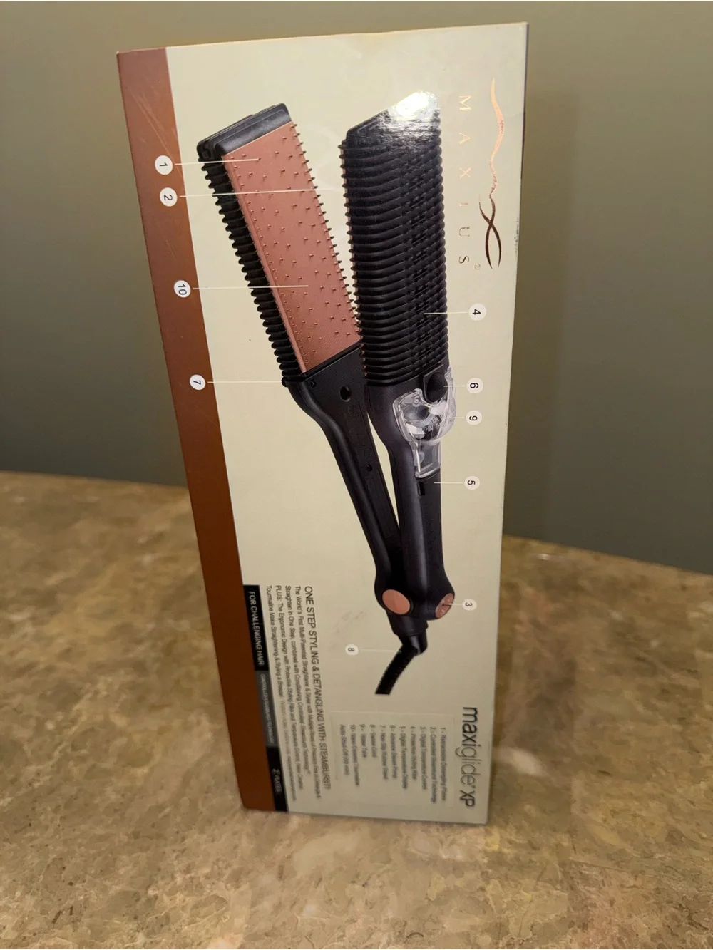 Maxius MaxiGlide XP Professional 2" Flat Iron Straightener Steam Burst - Picture 2 of 9